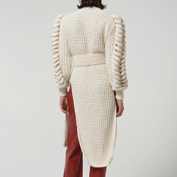 LIYA CARDIGAN WITH KNIT SLEEVES, CUSTOM MADE, NWT - Picture 8 of 8